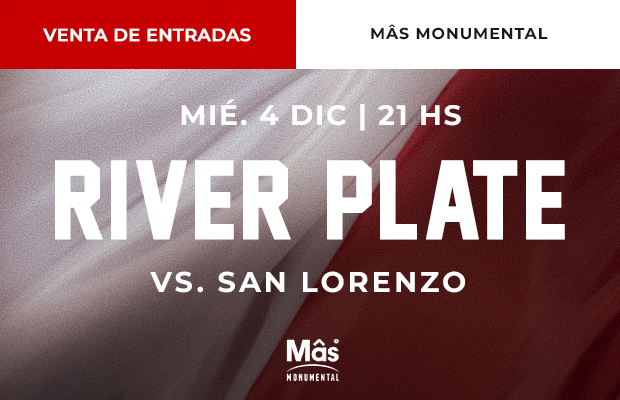 En la imagen se observa fecha y horario del partido River vs. San Lorenzo