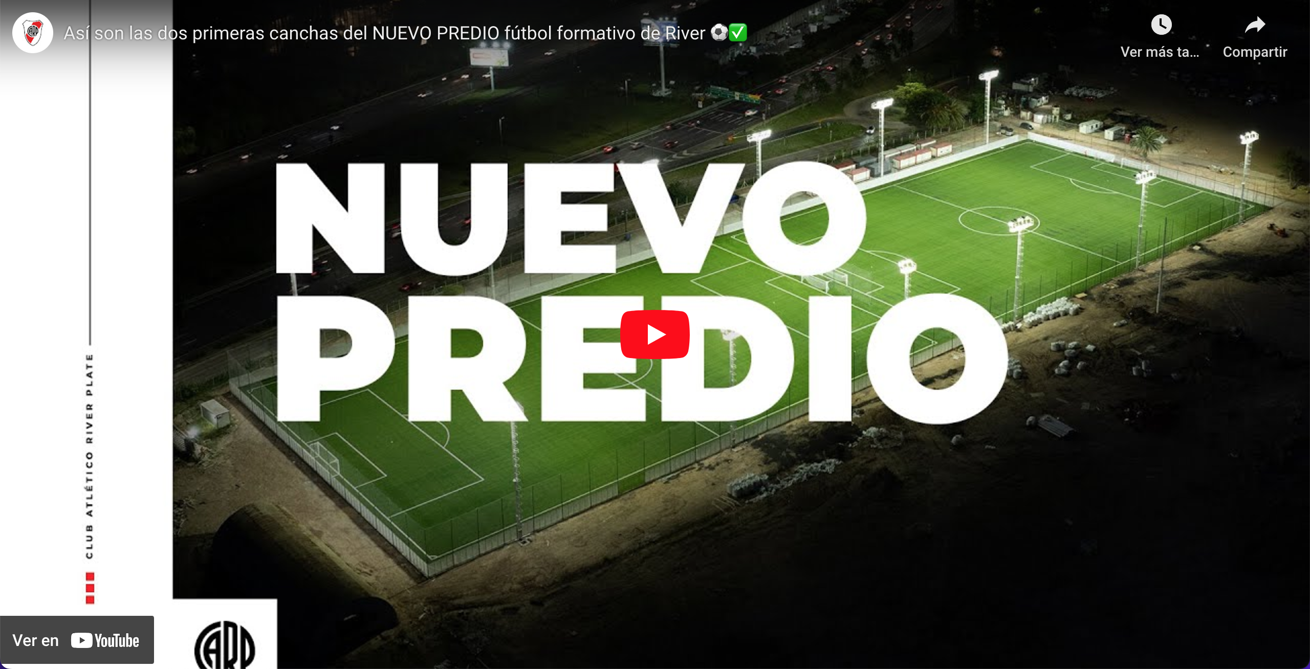 En la imagen se observa las dos primeras canchas del NUEVO PREDIO fútbol formativo de River